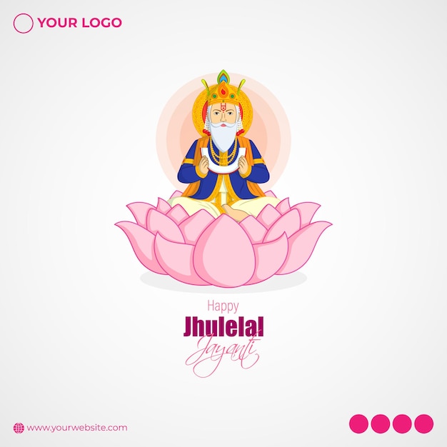 Vector illustration for Lord Cheti Chand Jhulelal Jayanti Sindhi Hindu god