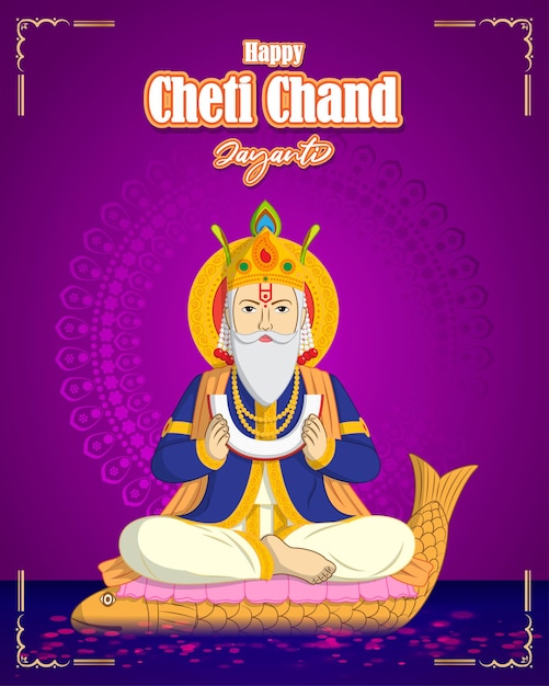 Vector illustration for Lord Cheti Chand Jhulelal Jayanti