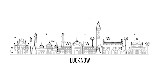 Vector illustration of Lucknow skyline in Uttar Pradesh in India