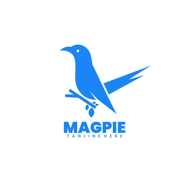 Vector illustration magpie silhouette color