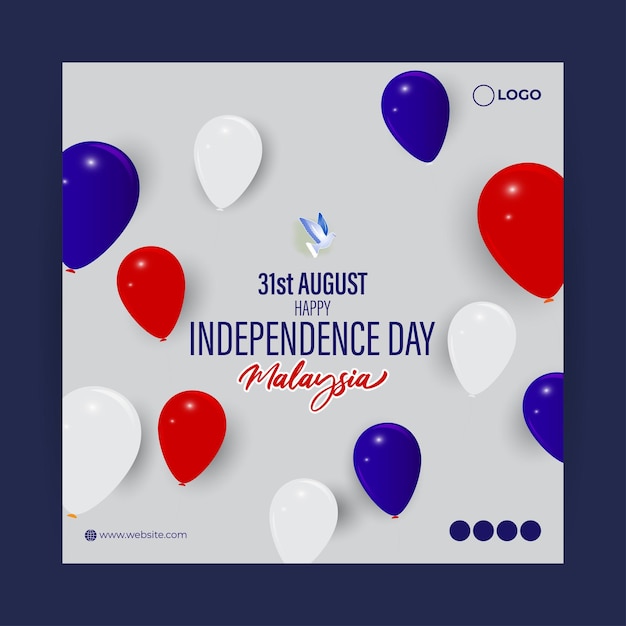 Vector vector illustration of malaysia independence day social media story feed mockup template