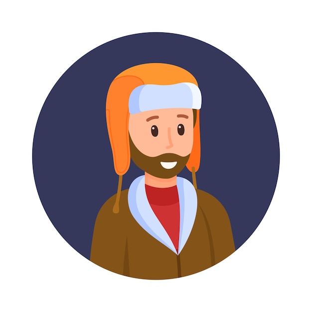 Vector illustration of a man's avatar. A daddy controlling young children. Picture for social networks or just as a keepsake.