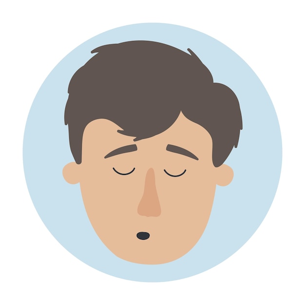 Vector illustration Man with fatigue tired and weakened man