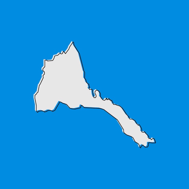 Vector Illustration of the Map of Eritrea on Blue Background