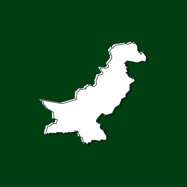 Vector Illustration of the Map of Pakistan on green Background