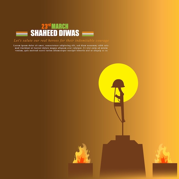 Vector illustration of Martyrs' Day 23rd March banner