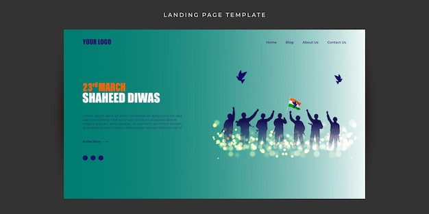 Vector illustration of Martyrs' Day Website landing page banner mockup Template