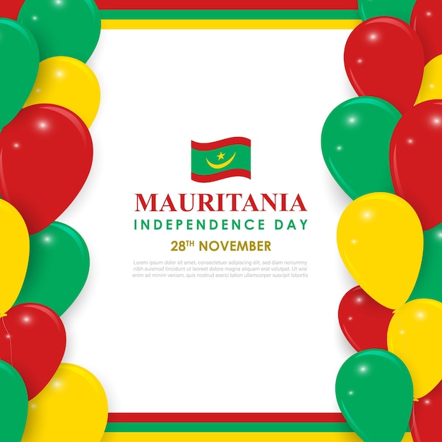 Vector illustration of Mauritania Independence Day social media feed template