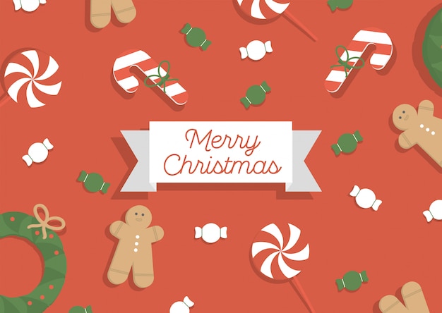 Vector Illustration. Merry Christmas greeting card.