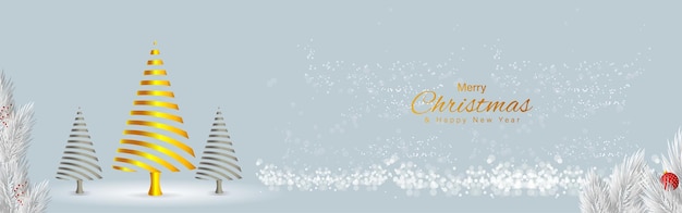 Vector illustration of Merry Christmas and Happy New Year greeting card