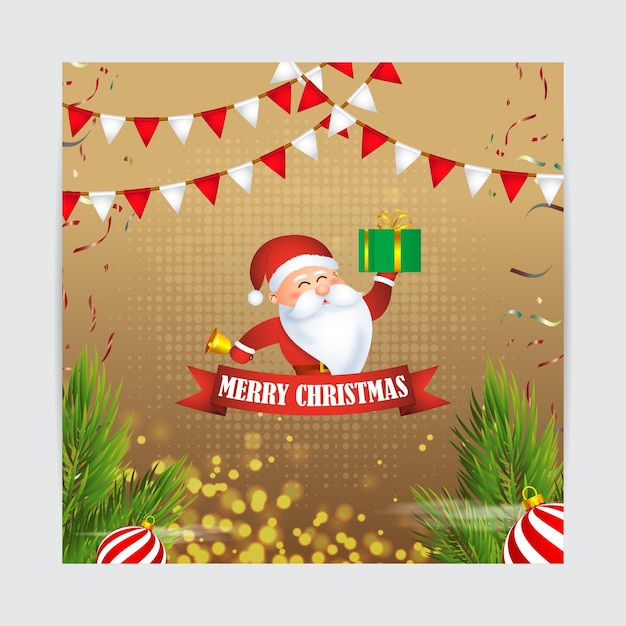 Vector illustration of Merry Christmas and Happy New Year greeting card