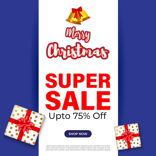 Vector illustration of Merry Christmas sale banner template