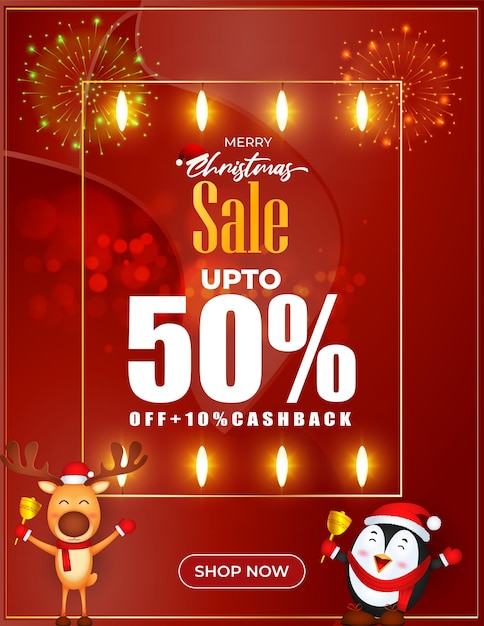 Vector illustration of Merry Christmas Sale banner