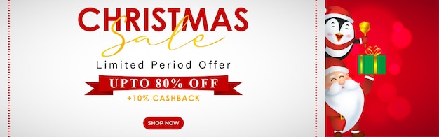 Vector illustration of Merry Christmas Sale banner