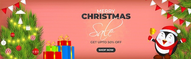 Vector illustration for Merry Christmas Sale banner