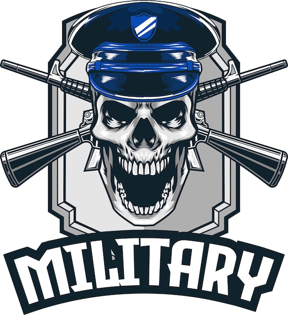 Vector illustration of military skull with premium quality stock vector