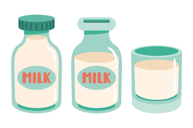 Vector Illustration Of Milk Bottle