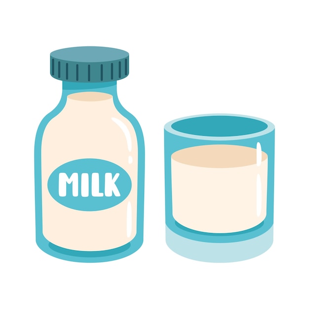 Vector Illustration Of Milk Bottle