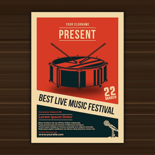 Vector Illustration of Music Festival  Poster Template