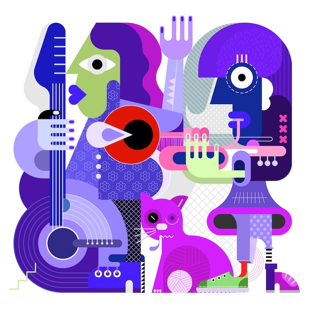 Vector Illustration Musicians