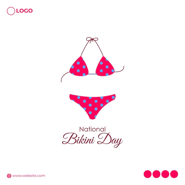 Vector illustration of National Bikini Day social media story feed mockup template