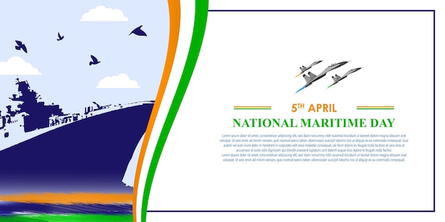 Vector illustration of National Maritime Day social media feed template