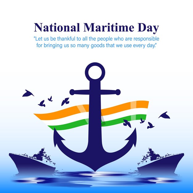 Vector illustration of National Maritime Day social media feed template