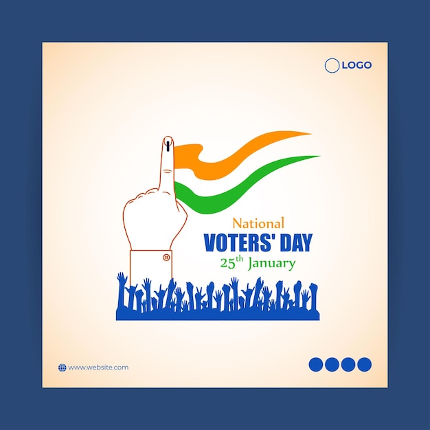 Vector illustration of National Voters Day social media feed template