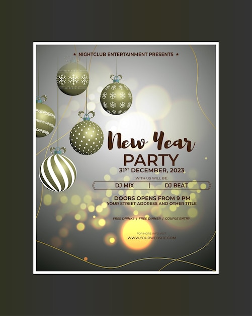 Vector illustration for new year party invitation