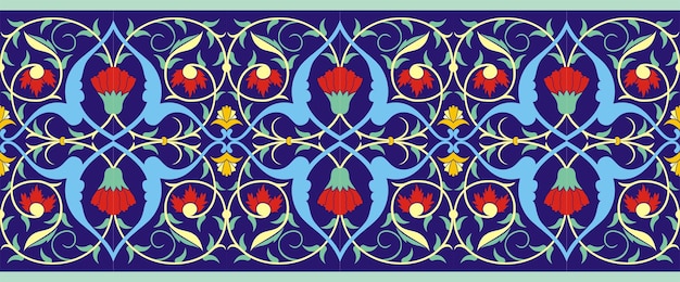 Vector illustration for a nice arabic floral ornament pattern for decorative frame edges