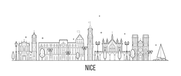 Vector illustration of Nice skyline in France