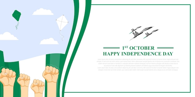 Vector illustration of Nigeria Independence Day social media feed template