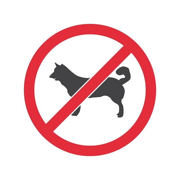 vector illustration of no dog icon