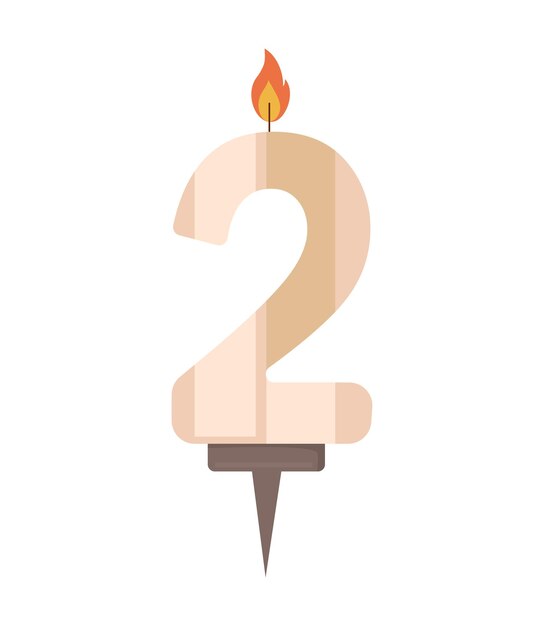 Vector illustration of the number candle of birthday