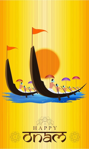 vector illustration of onam. Kerala Onam Greeting Card.