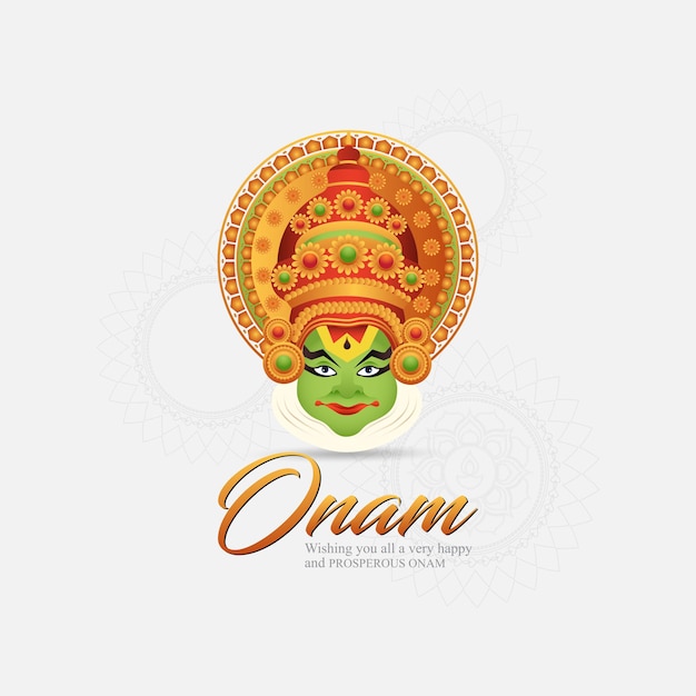 vector illustration of onam. Kerala Onam Greeting Card.