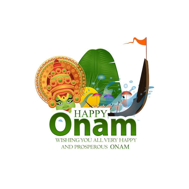 vector illustration of onam. Kerala Onam Greeting Card.