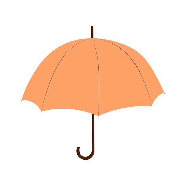 Vector illustration of open umbrella in flat style Umbrella in autumn boho colors