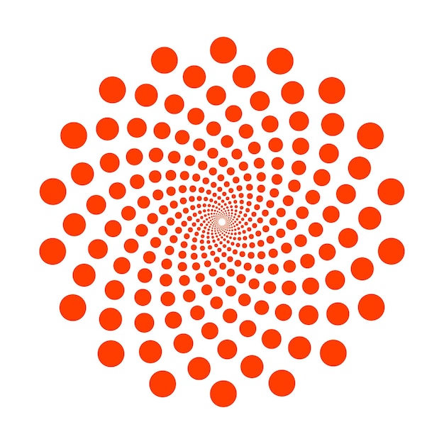 Vector illustration of orange fibonacci swirl logo