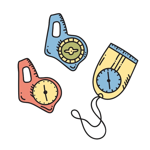 Vector illustration of orienteering compass