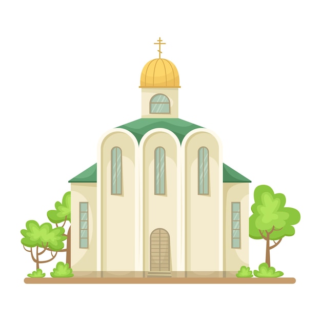 Vector illustration of the Orthodox Christian Church A religious building