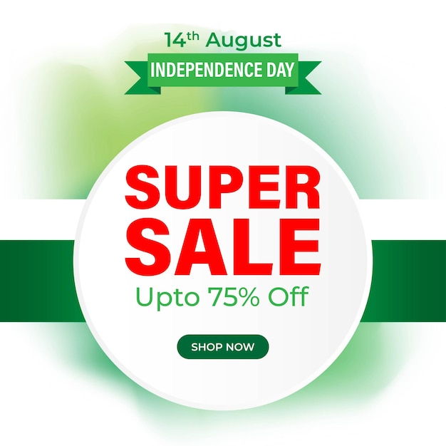 Vector illustration for Pakistan independence day sale banner