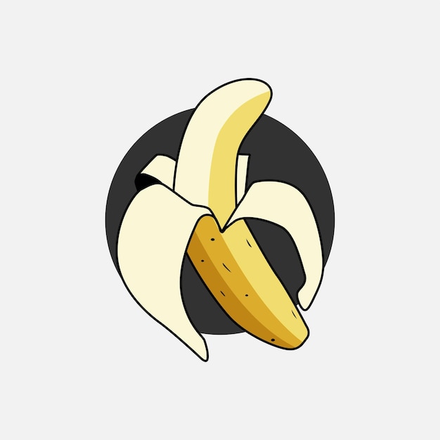 Vector illustration peeled banana logo