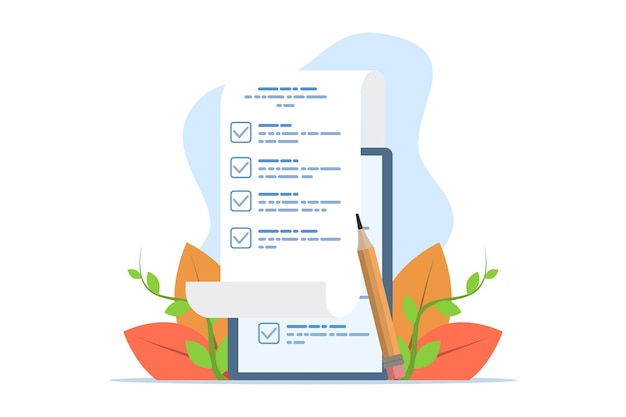 vector illustration of Pen pencil fill check box form or complete work task with check mark