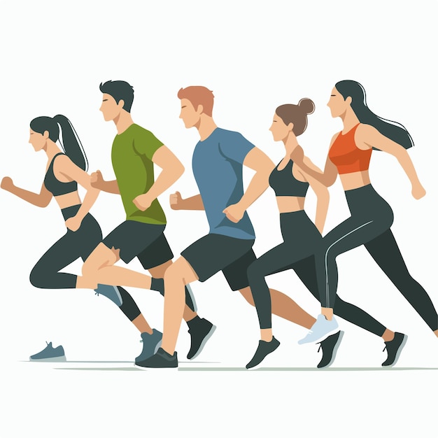 Vector illustration of people exercising