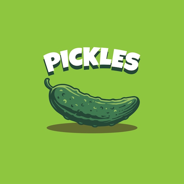 Vector illustration of pickles or cucumber premium