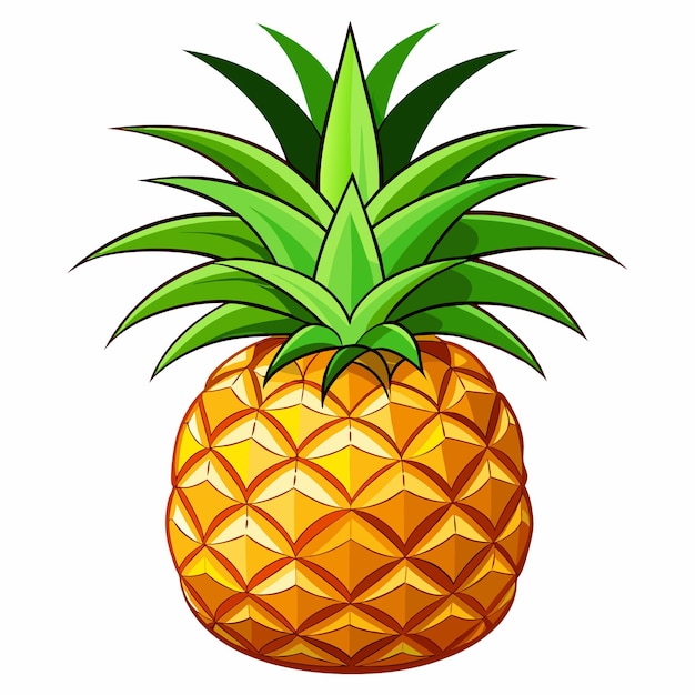 Vector vector illustration of pineapple fruit