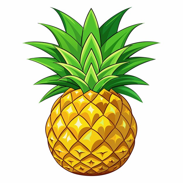 Vector vector illustration of pineapple fruit