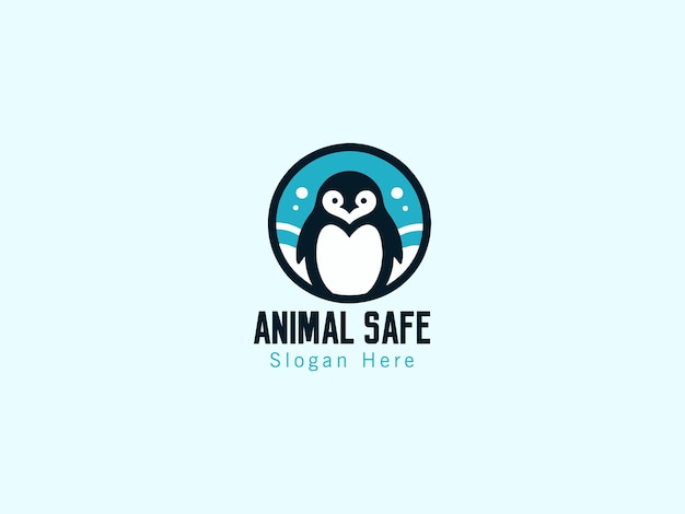 vector illustration of pinguin animal safe logo