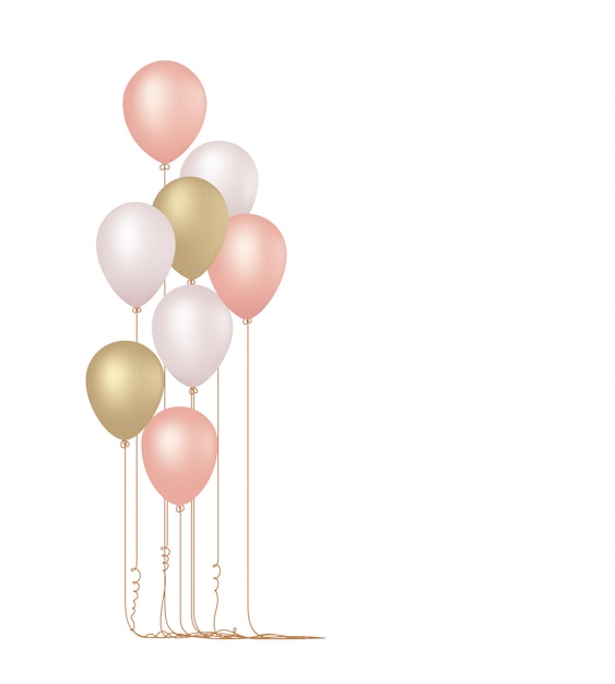 Vector Illustration of pink balloons isolated